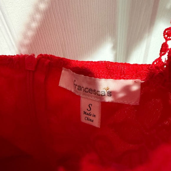 Francesca's Collections Red Lace Backless Dress - Picture 4 of 5